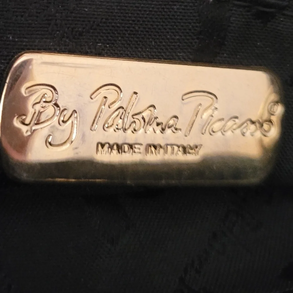Paloma Picasso‎ Vintage Chocolate Brown Gold Logo Crossbody Shoulder Bag